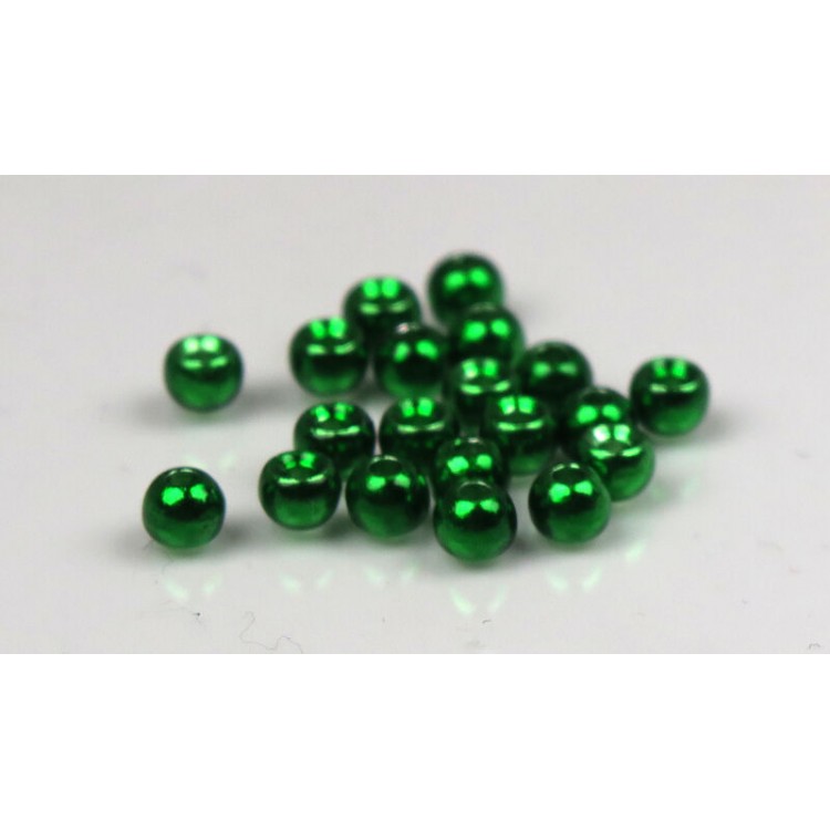 3.3mm Plummeting Tungsten Beads Metallic Green