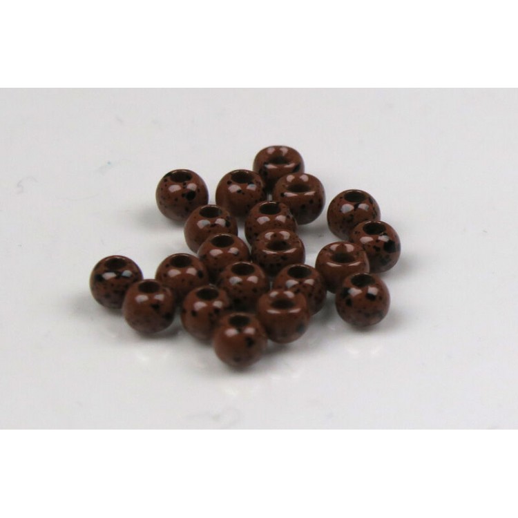 3.8mm Plummeting Tungsten Beads Mottled Brown