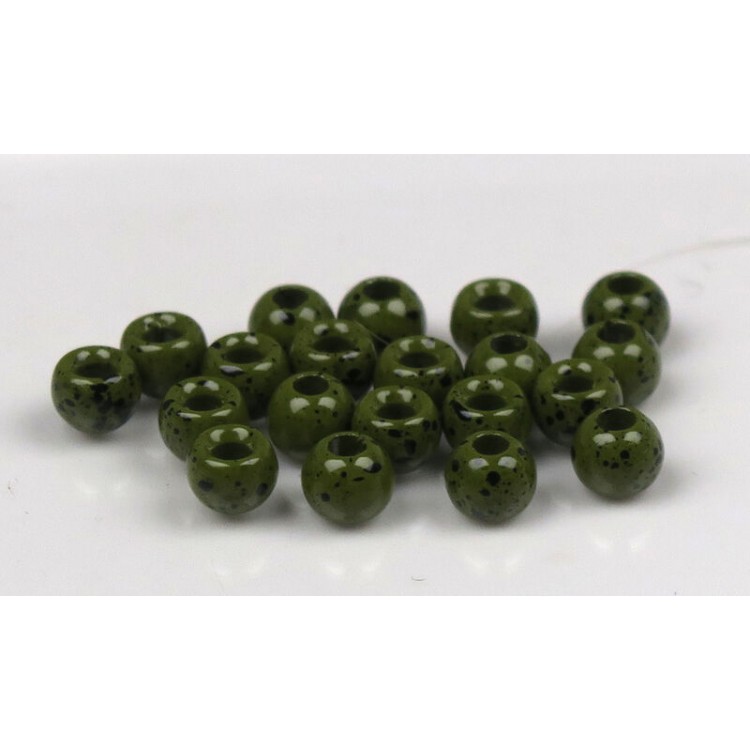 3.8mm Plummeting Tungsten Beads Mottled Olive